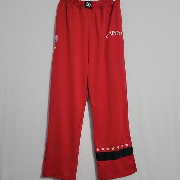Vtg Nike Rewind 66 Philadelphia 76ers warm up snap pants youth sz L 16/18 red - Picture 1 of 10